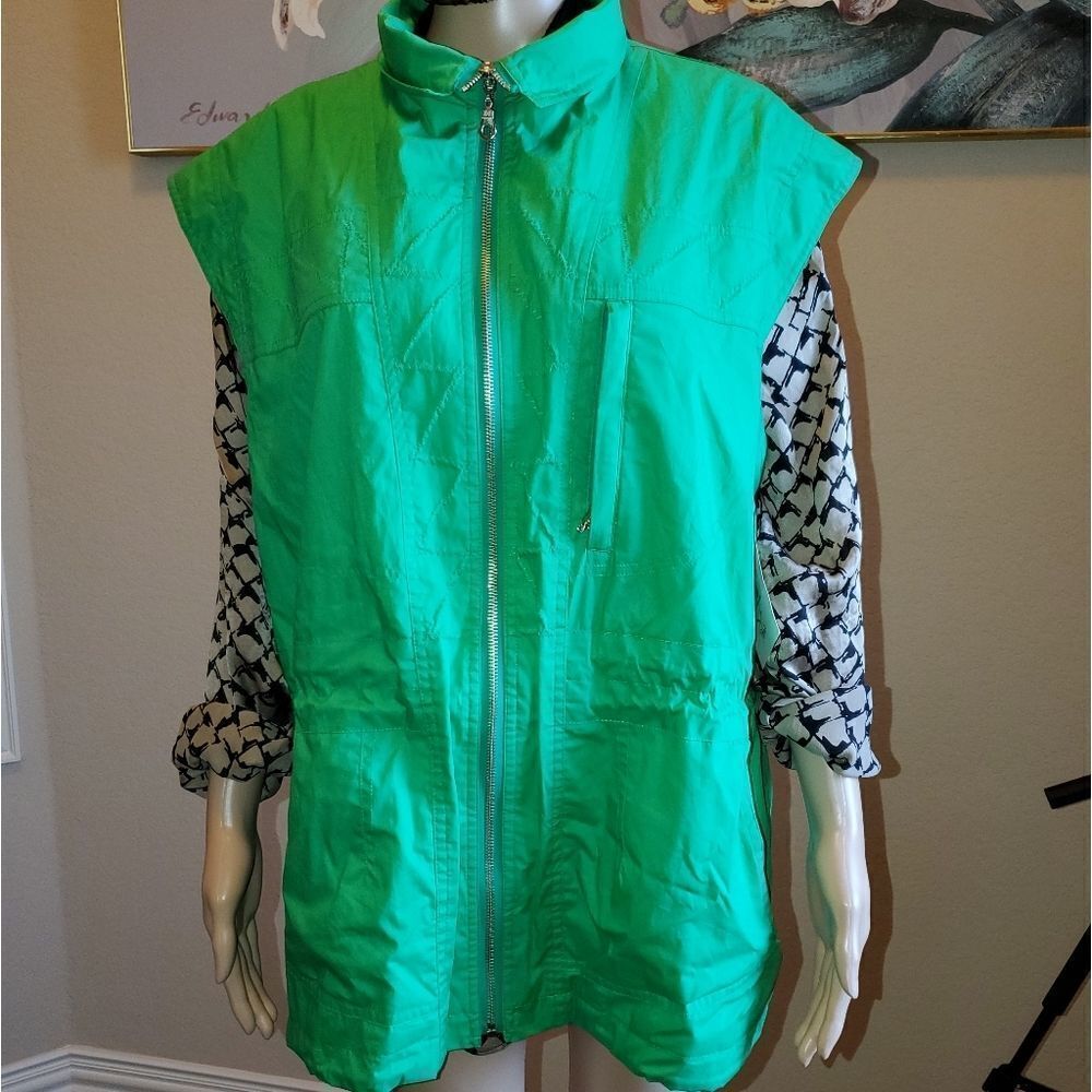 Green Patrizia by Mondi sleeveless Military style Jacket.